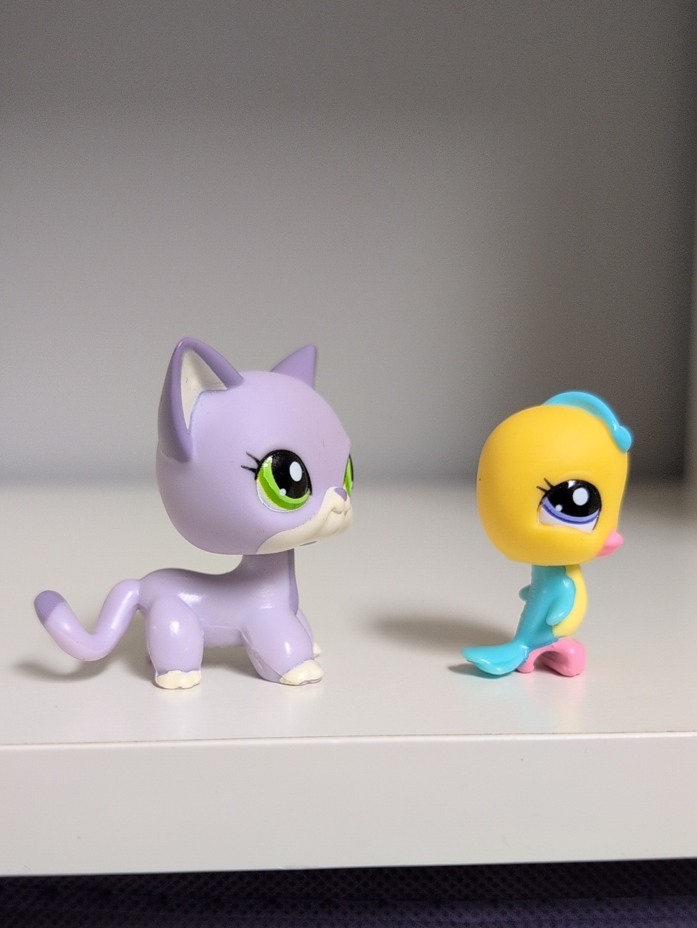 Rare Littlest Pet Shop #2094 & #2095 Lavender Shorthair Cat And Bird - Picture 4 of 6